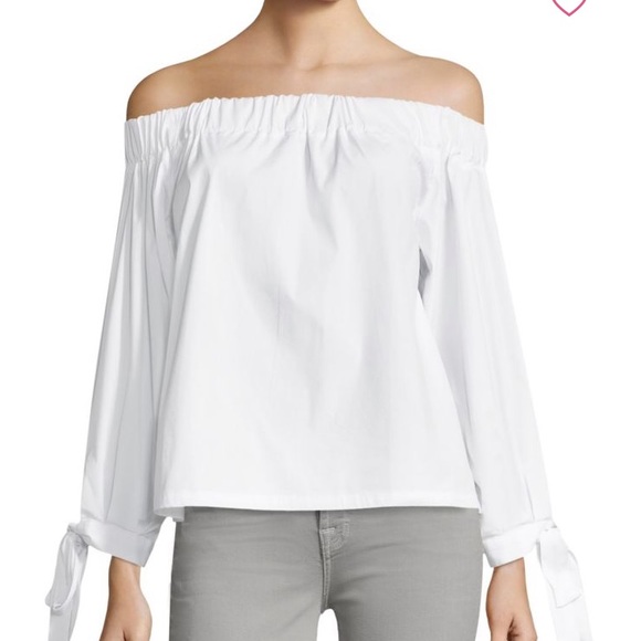 New 7 For All Mankind Off Shoulder Top w Tie Cuffs - Picture 3 of 8